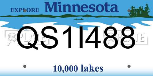 QS1I488 Minnesota License Plate