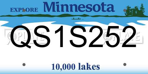 QS1S252 Minnesota License Plate