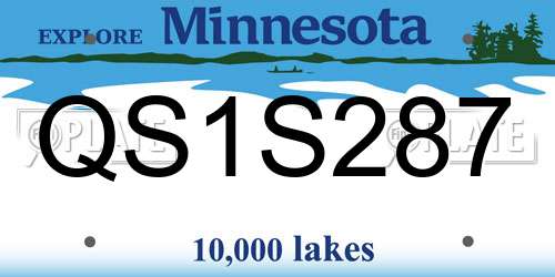 QS1S287 Minnesota License Plate