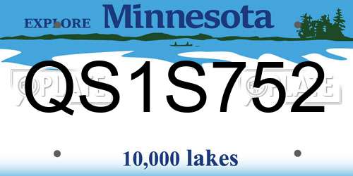 QS1S752 Minnesota License Plate