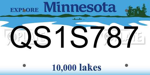 QS1S787 Minnesota License Plate