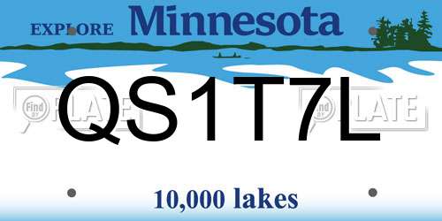 QS1T7L Minnesota License Plate