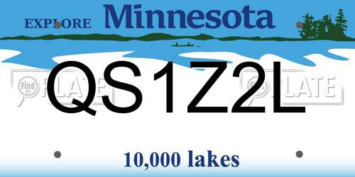 QS1Z2L Minnesota License Plate