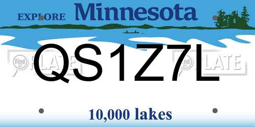 QS1Z7L Minnesota License Plate