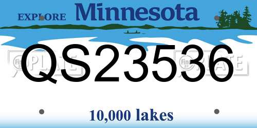 QS23536 Minnesota License Plate