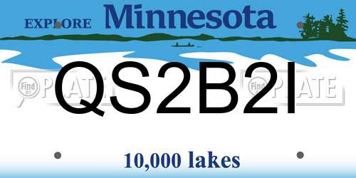 QS2B2I Minnesota License Plate