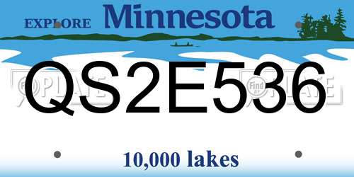 QS2E536 Minnesota License Plate