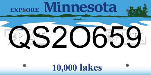 QS2O659 Minnesota License Plate