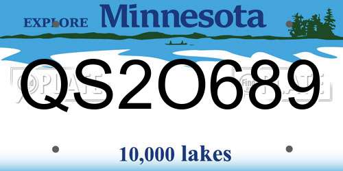 QS2O689 Minnesota License Plate