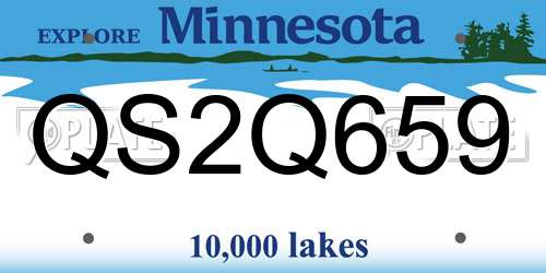 QS2Q659 Minnesota License Plate