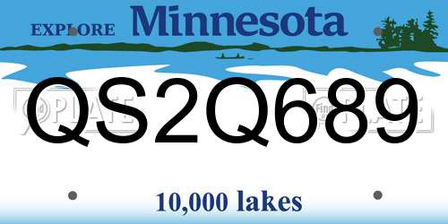 QS2Q689 Minnesota License Plate