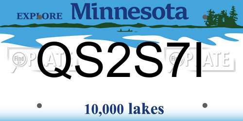 QS2S7I Minnesota License Plate