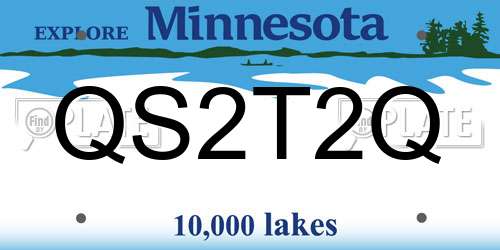 QS2T2Q Minnesota License Plate