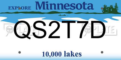QS2T7D Minnesota License Plate