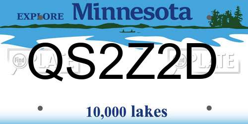 QS2Z2D Minnesota License Plate