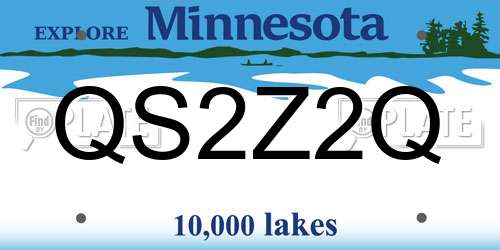 QS2Z2Q Minnesota License Plate