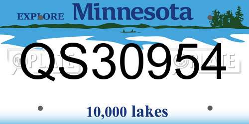 QS30954 Minnesota License Plate