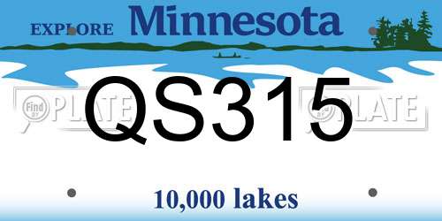 QS315 Minnesota License Plate