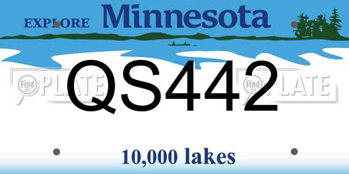 QS442 Minnesota License Plate