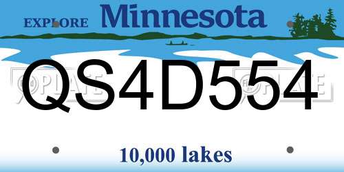 QS4D554 Minnesota License Plate