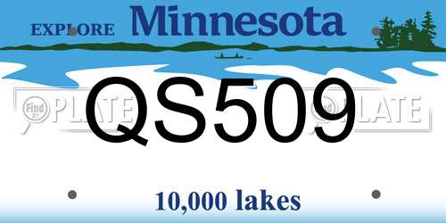 QS509 Minnesota License Plate