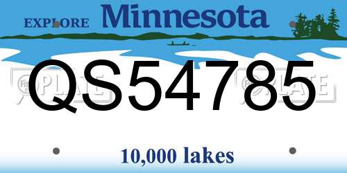 QS54785 Minnesota License Plate