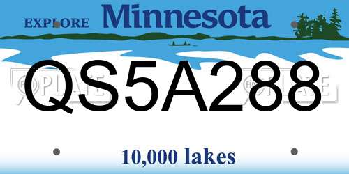 QS5A288 Minnesota License Plate