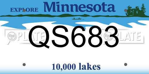QS683 Minnesota License Plate
