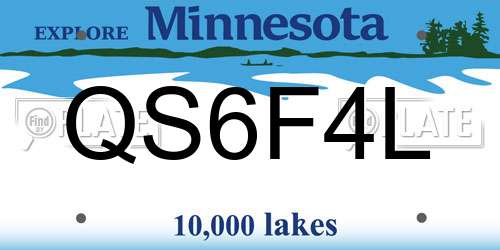 QS6F4L Minnesota License Plate