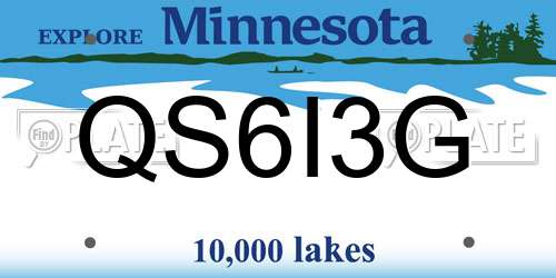 QS6I3G Minnesota License Plate