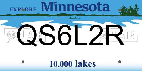 QS6L2R Minnesota License Plate