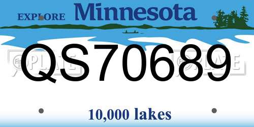 QS70689 Minnesota License Plate