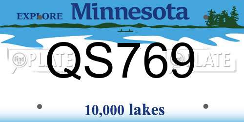 QS769 Minnesota License Plate
