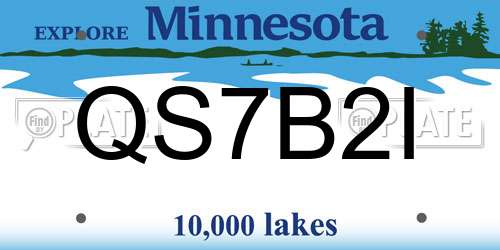 QS7B2I Minnesota License Plate