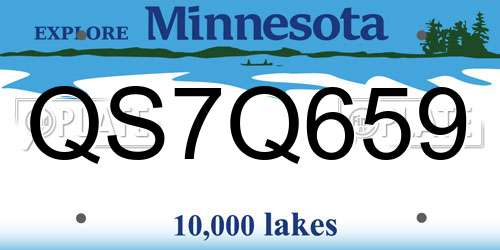 QS7Q659 Minnesota License Plate