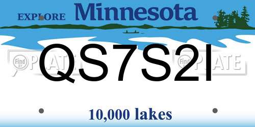 QS7S2I Minnesota License Plate