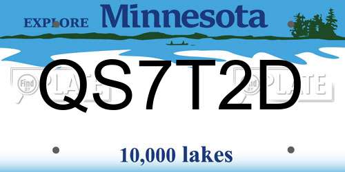 QS7T2D Minnesota License Plate