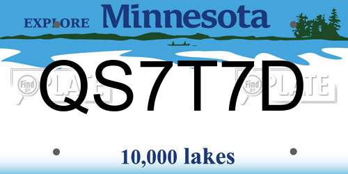 QS7T7D Minnesota License Plate