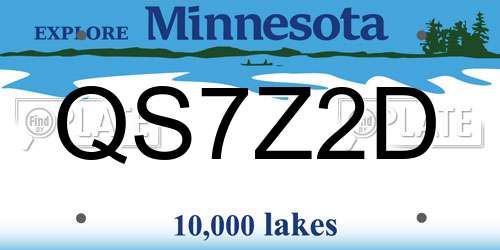 QS7Z2D Minnesota License Plate