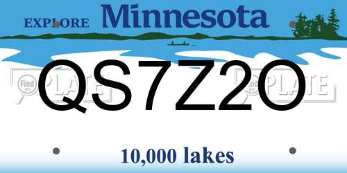 QS7Z2O Minnesota License Plate