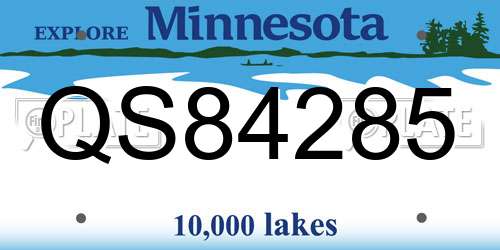 QS84285 Minnesota License Plate