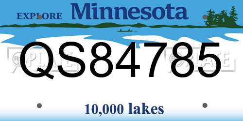 QS84785 Minnesota License Plate
