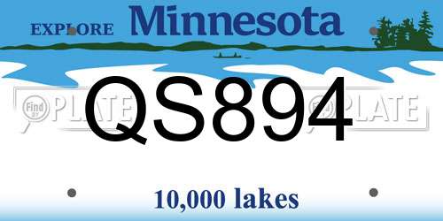 QS894 Minnesota License Plate