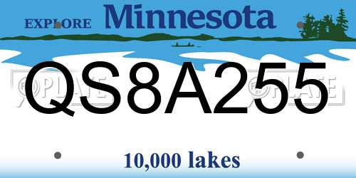 QS8A255 Minnesota License Plate