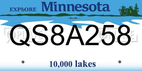 QS8A258 Minnesota License Plate