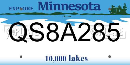 QS8A285 Minnesota License Plate