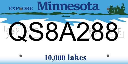 QS8A288 Minnesota License Plate