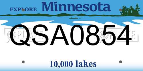 QSA0854 Minnesota License Plate