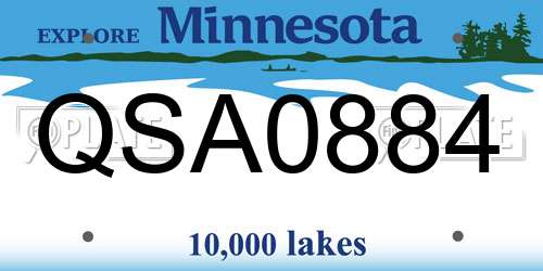 QSA0884 Minnesota License Plate