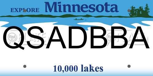 QSADBBA Minnesota License Plate